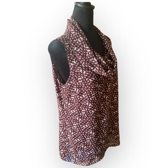 cabi Women's Venus Red Sleeveless Geometric Cowl Neck Blouse Size M Style # 3271 - Picture 7 of 12
